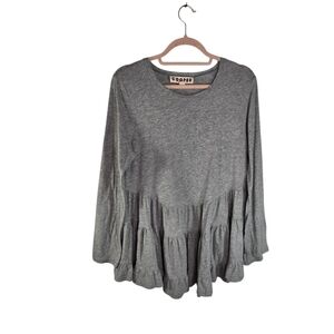 Trelise Cooper Gray Tiered Gray Long Sleeve Tunic Top